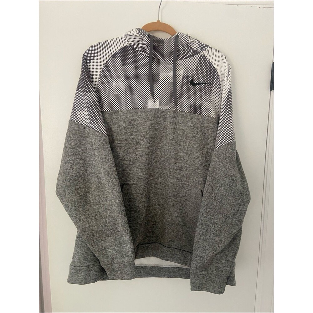 Nike Gray & White Hooded Pullover